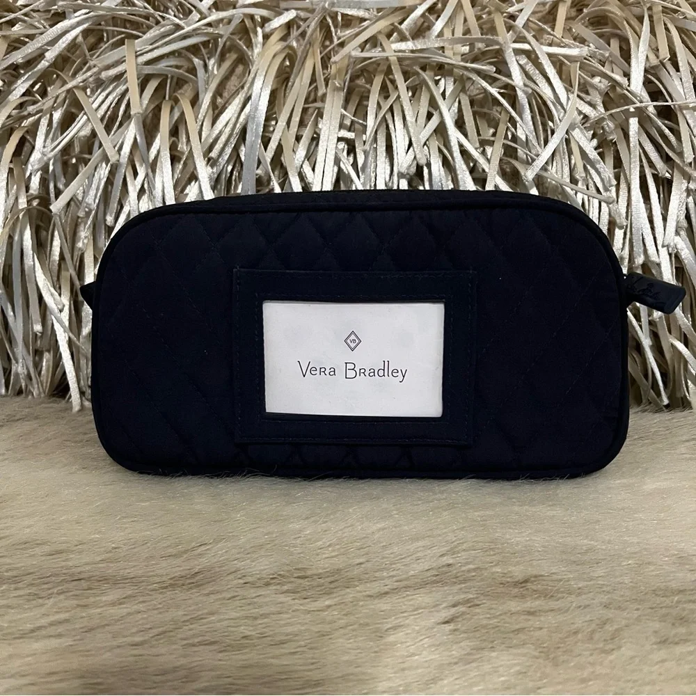 VERA BRADLEY Classic Navy Microfiber Travel Medicine Cosmetic Case Quilted